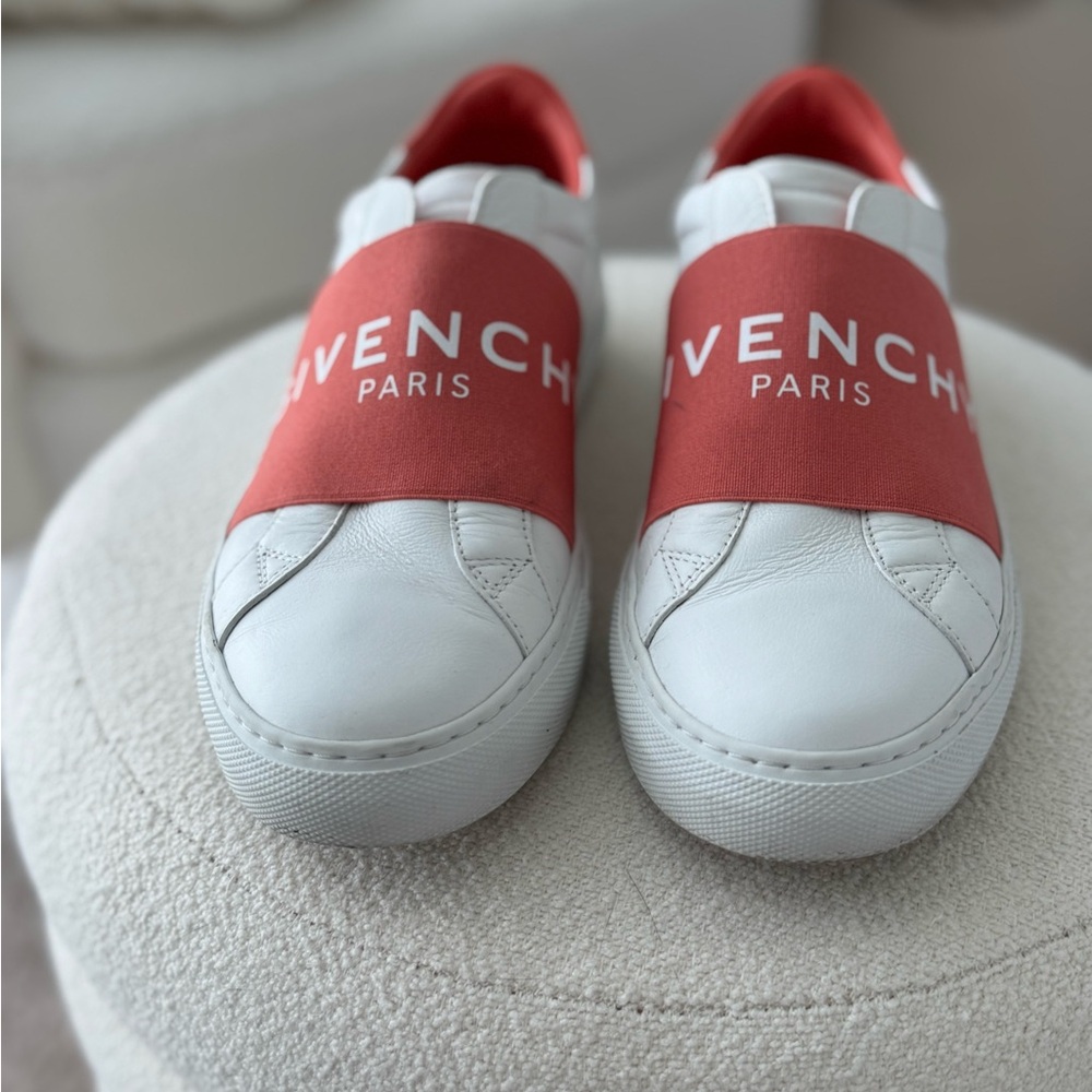 Givenchy Red and White Slip-On Sneakers *Authentic*
